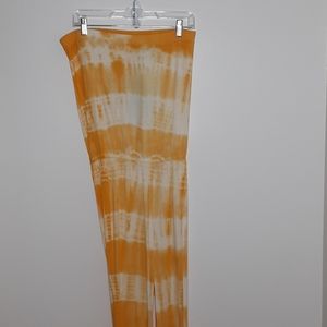 NWOT Cha Sor Yellow &White TieDye Jumpsuit Medium